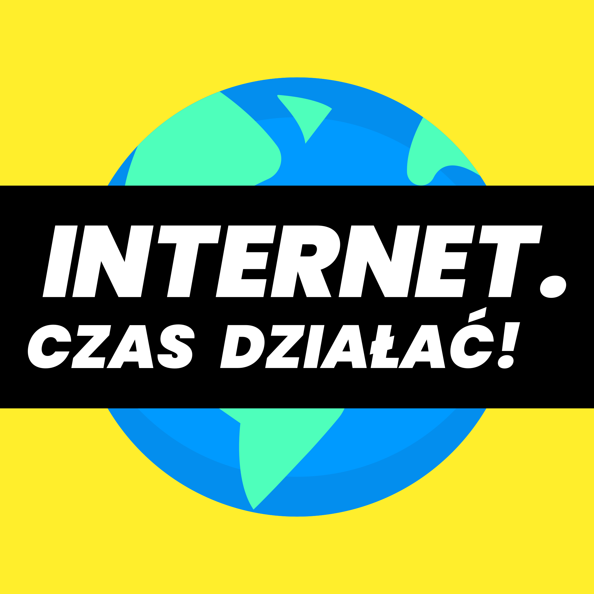 Logo podcastu Internet. Czas działać! (wersja kolorowa)